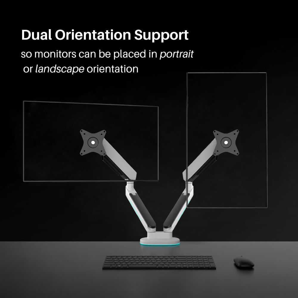Dual Monitor Arm with RGB Lighting