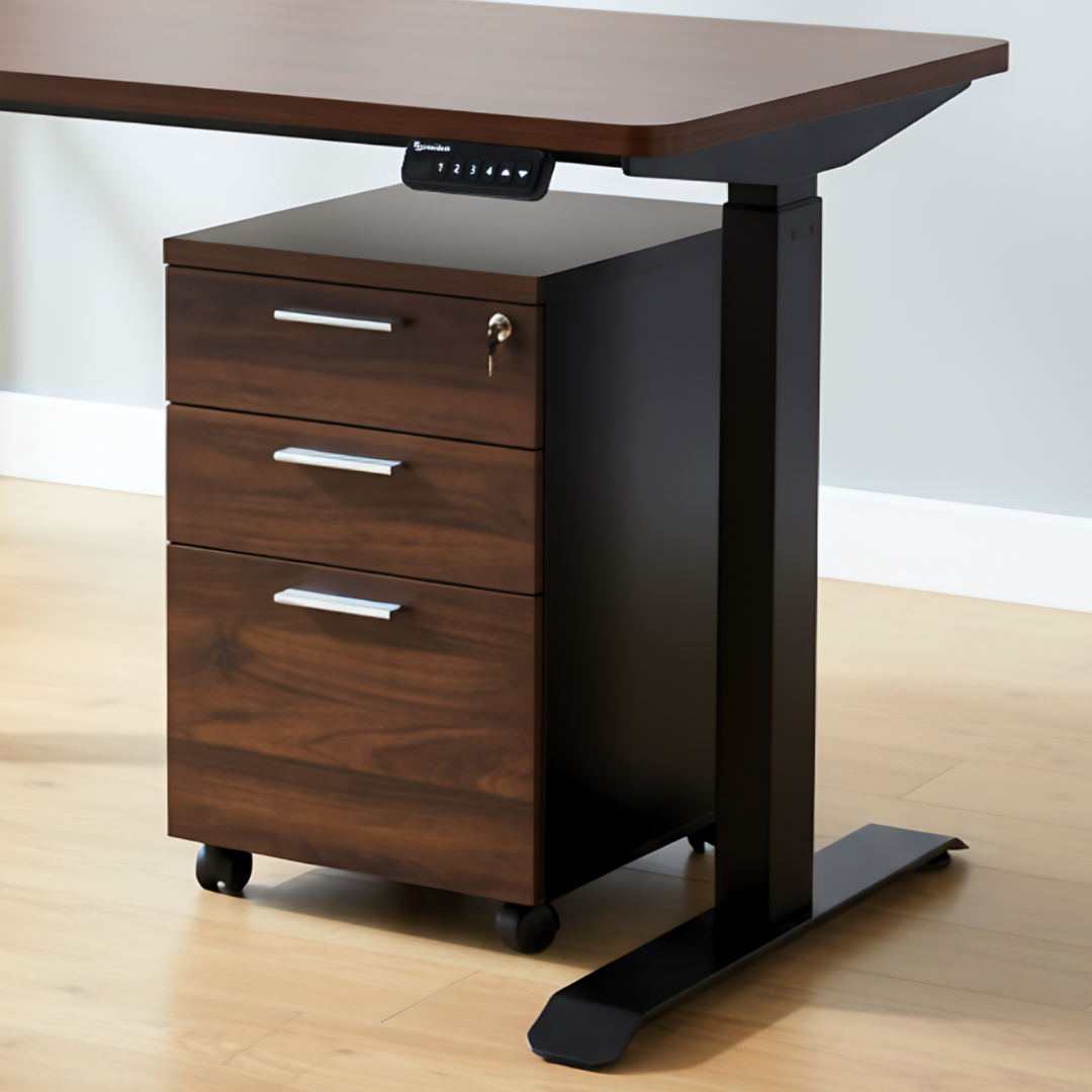 interdesk walnut pedestal