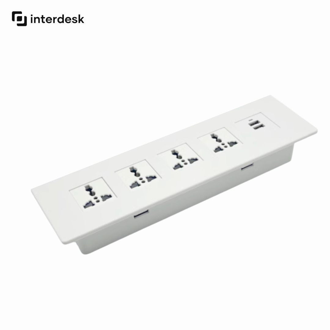 interdesk white rectangular socket