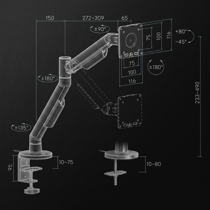 Single RGB Monitor Arm