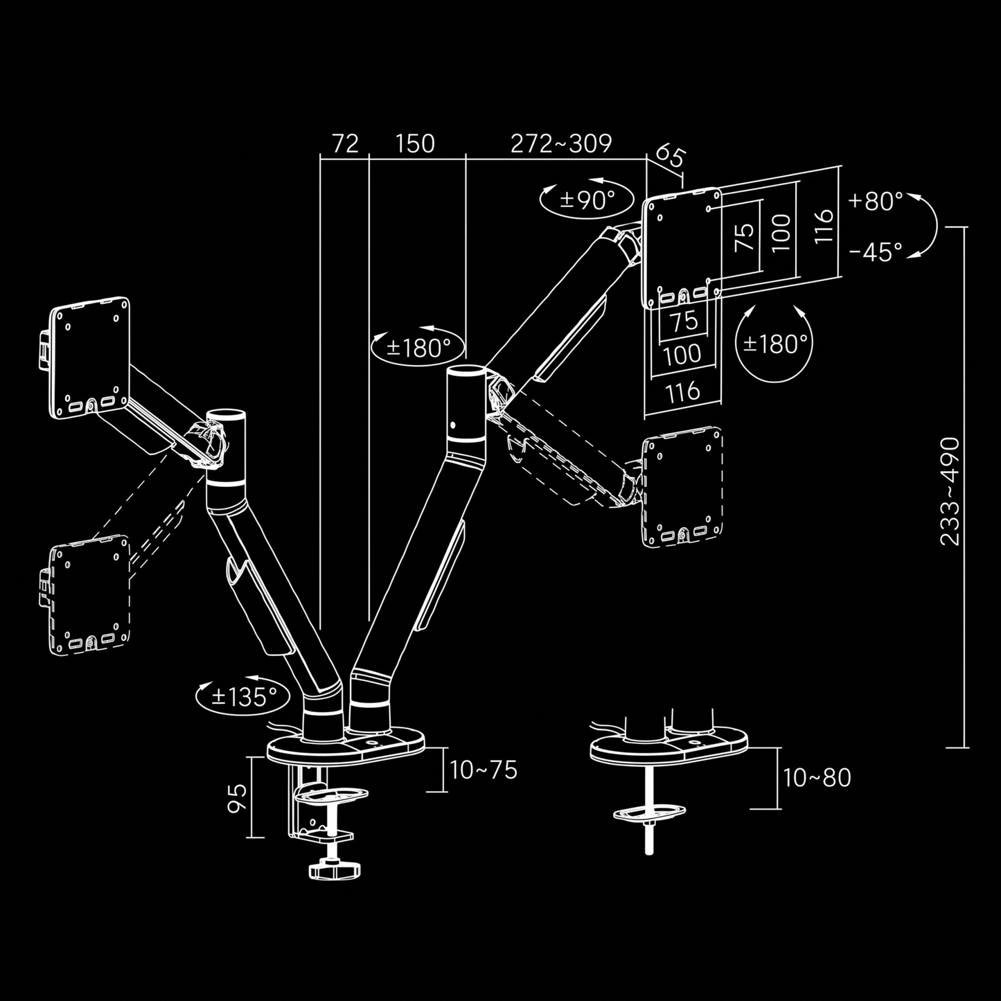 Dual RGB Monitor Arm