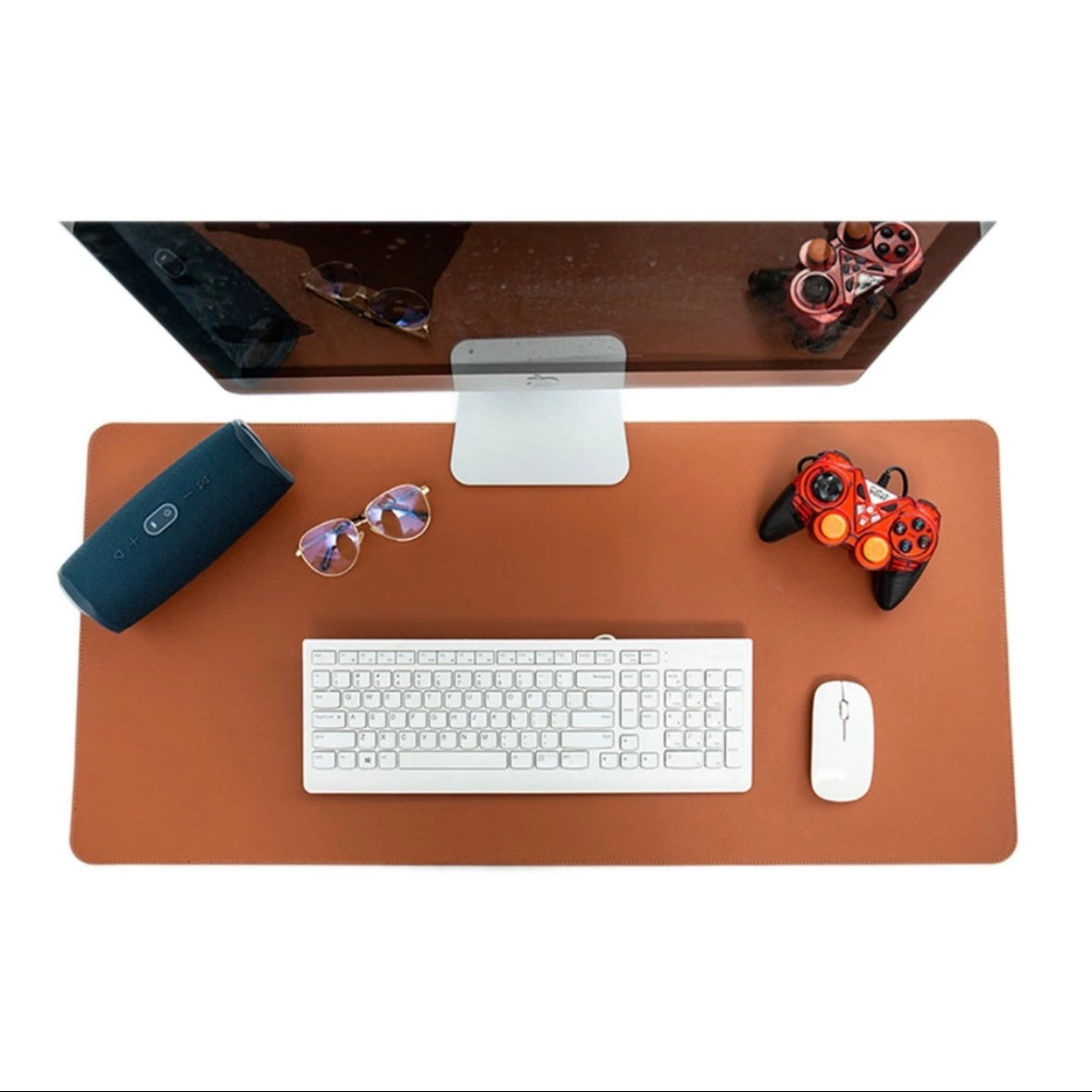 interdesk brown leather mat