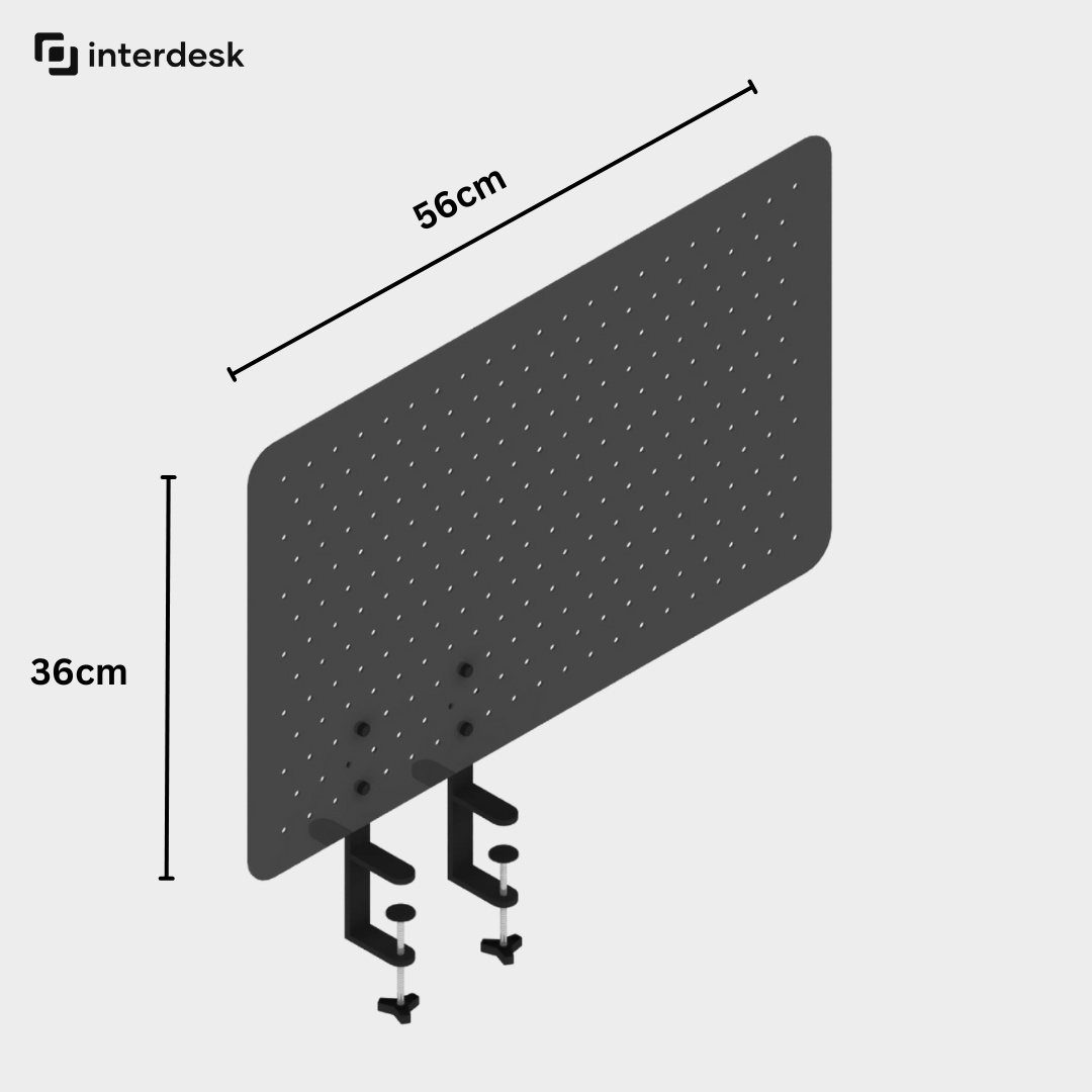 interdesk pegboard panel black dimensions