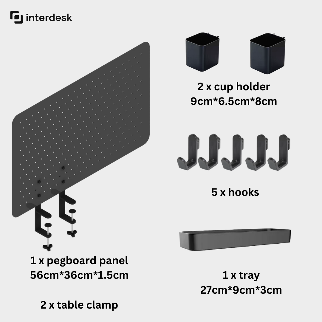 interdesk pegboard panel set black
