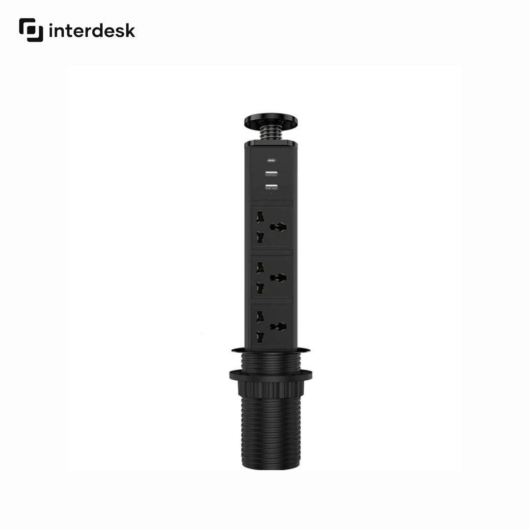 interdesk black pull out socket