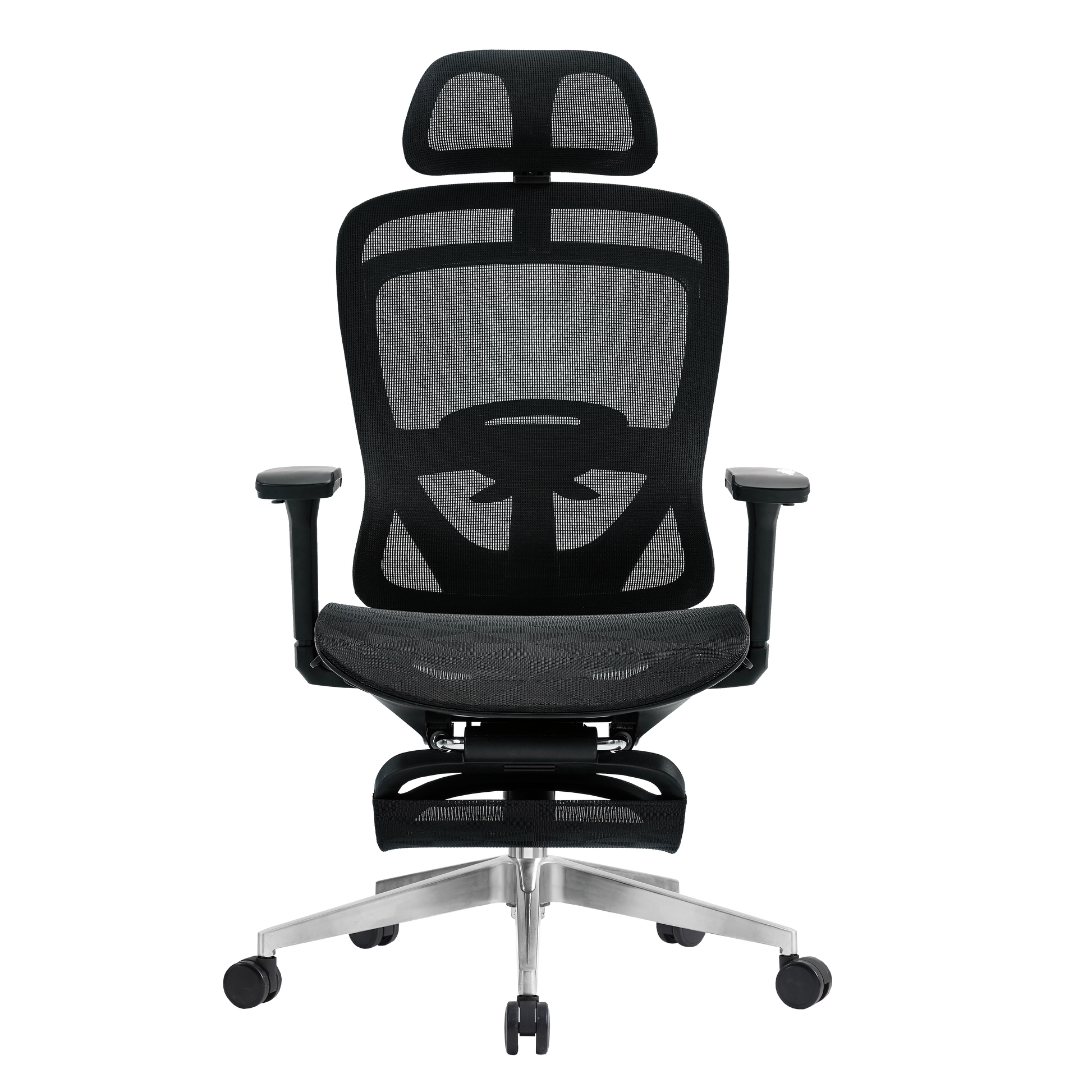 Interglide Aeras Black ergonomic office chair with a mesh backrest and an adjustable height mechanism, equipped with armrests and casters for mobility.